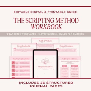 Manifestation Scripting Workbook: Law of Attraction Templates, Abundance Journal (PDF Download)
