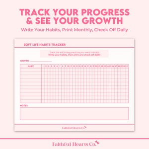 Soft life habits tracker and self-care checklist printable pages for tracking rest, boundaries, and intentional living practices