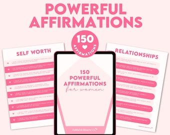 Afirmaciones positivas para mujeres (PDF): Paquete de 150 afirmaciones de amor propio y confianza (descarga digital)