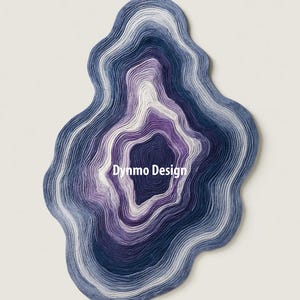 Purple Wool Area Rug 4x6 Irregular Shape Handmade Living Room Rug Soft Durable Cozy Wool Mat