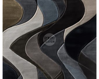 Handmade wool area rug 9x12 ft | modern abstract geometric design