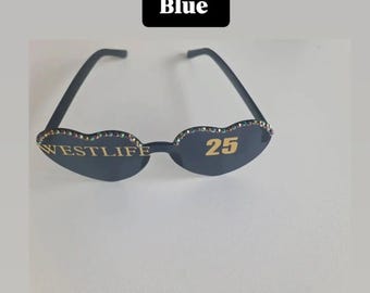Gafas de sol personalizadas, gafas de sol personalizadas con forma de corazón para conciertos, festivales, eventos, despedidas de soltera, gafas de canción, Luke Combs Westlife