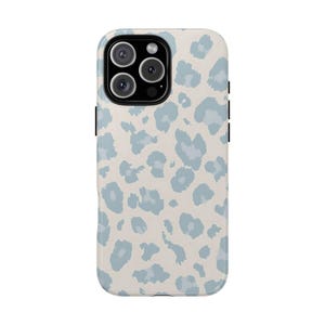 Blue Leopard Print Phone Case - Trendy Animal Pattern Cover for iPhone & Samsung