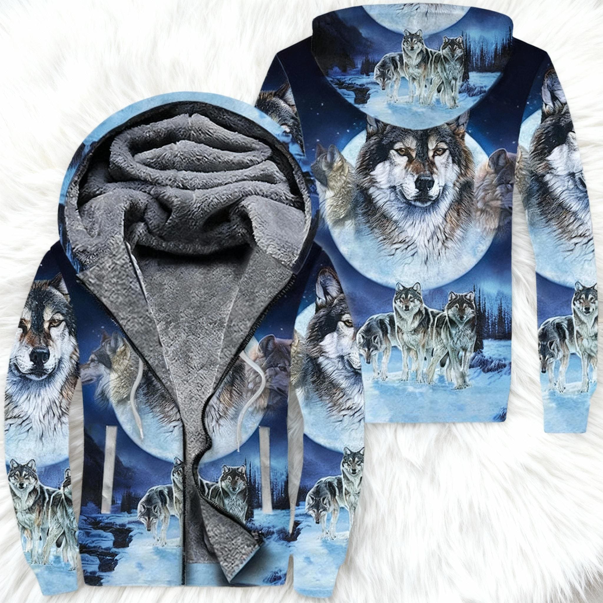 Wolf Jacket Fleece - Etsy Canada