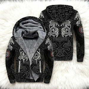 Sweat à Capuche Motif Celtique - Arbre De Vie Et Nœuds Vikings - Coupe Classique - 241 G/m²