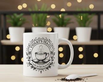 Custom Violet's Tea Mug, Personalized I'm The Tea That You Are Having Cup, Vintage Style Botanical Tea Mug, Aesthetic Tea Lover Gift