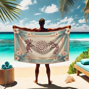 Kokopelli Beach Towel: Boho Chic Sandless Microfiber Towel