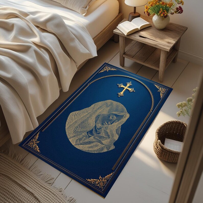 Virgin Mary Catholic Prayer Mat: Christian Worship Rug - Etsy