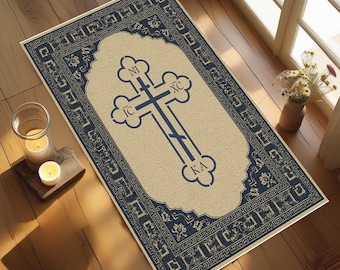 Greek Orthodox Cross Prayer Mat for Kneeling Prayer – Comfortable Support for Daily Worship