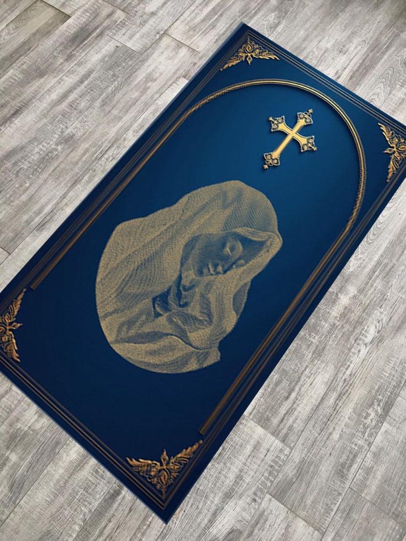 Virgin Mary Catholic Prayer Mat: Christian Worship Rug - Etsy