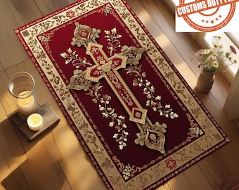 Prayer Rug Christian Orthodox, Faith-Inspired Mat for Devotion