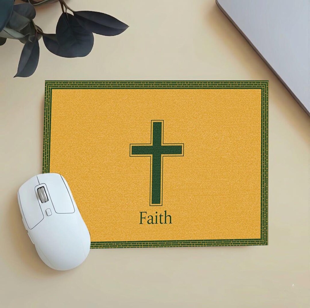 Christian Mouse Pad Cross Design Faith Digital Print - Etsy