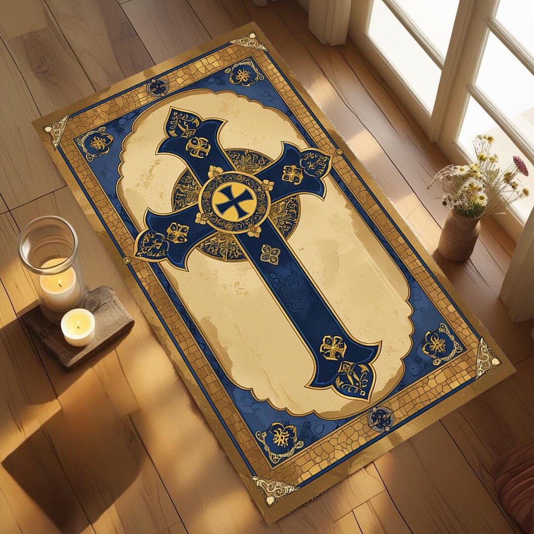 Orthodox Rug Orthodox Christian Prayer Rug , Faith-inspired Mat for Meditation ...