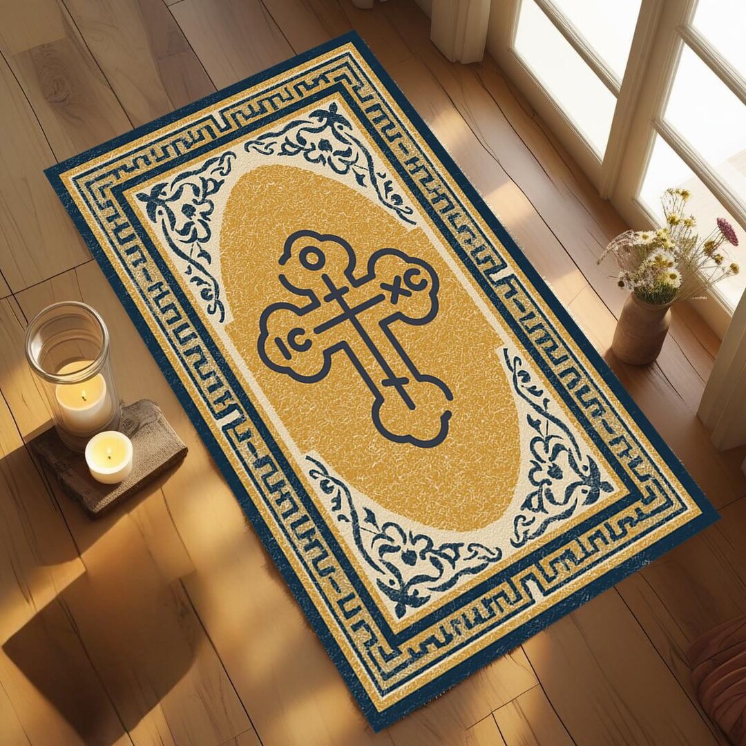 Orthodox Rug Greek Orthodox Cross Prayer Rug: IC XC NIKA, Eastern Christian Decor - Etsy