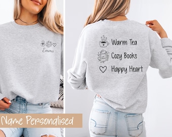 Bookish Sweatshirt, Book Sweatshirt, Book Lovers Gift, Tea Lover Gift, Book Sweater, Reading Jumper, Womens Book Top, Gift For Book lovers