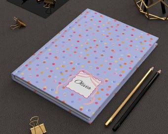 Personalized Blue Coquette Notebook, Custom Blue Journal Gift, Custom Name Notebook Journal, Back to School Gifts