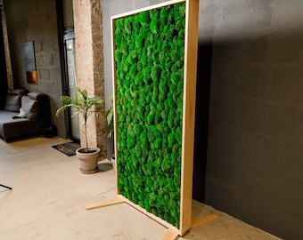 Wood and Moss Portable Mobile Wall | Room Dividers | Office Partitions