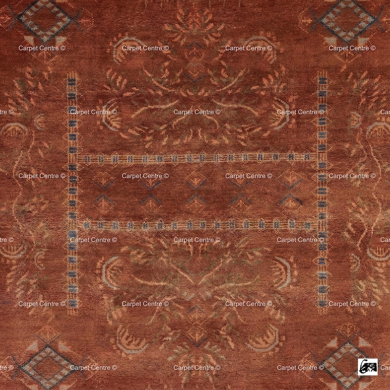 Rust Hand Knotted Oushak Rug – Wool Pile Turkish Knot 8x10 9x12 Area ...