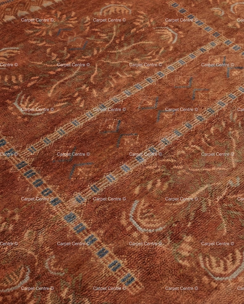 Rust Hand Knotted Oushak Rug – Wool Pile Turkish Knot 8x10 9x12 Area ...