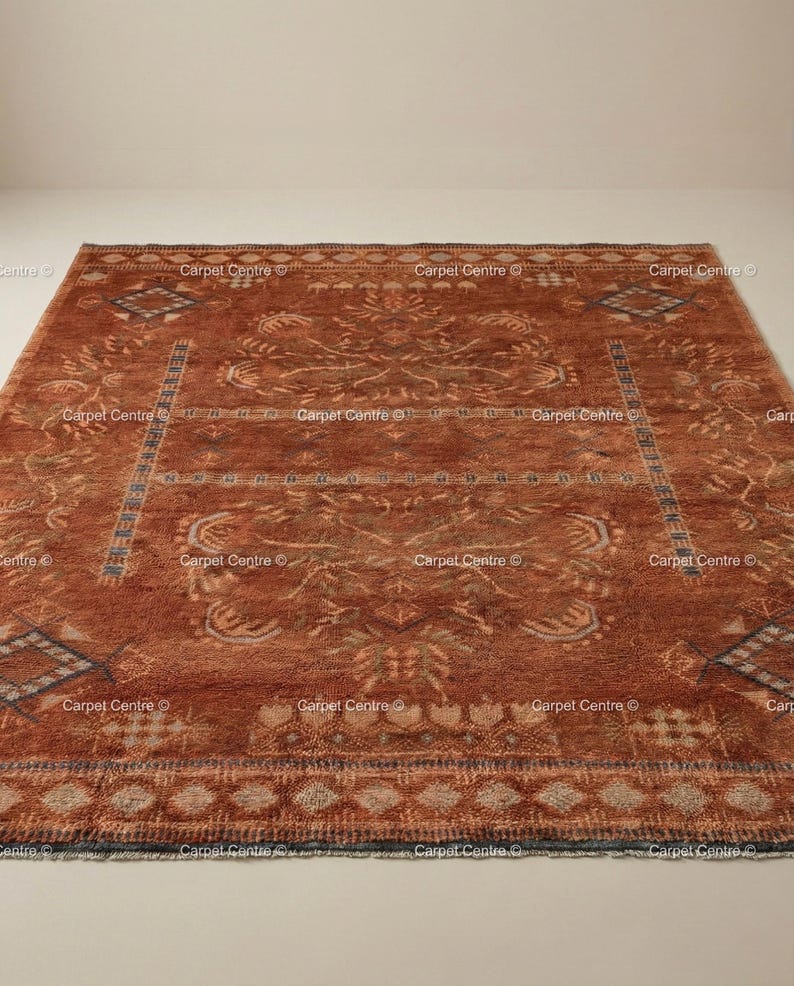 Rust Hand Knotted Oushak Rug – Wool Pile Turkish Knot 8x10 9x12 Area ...