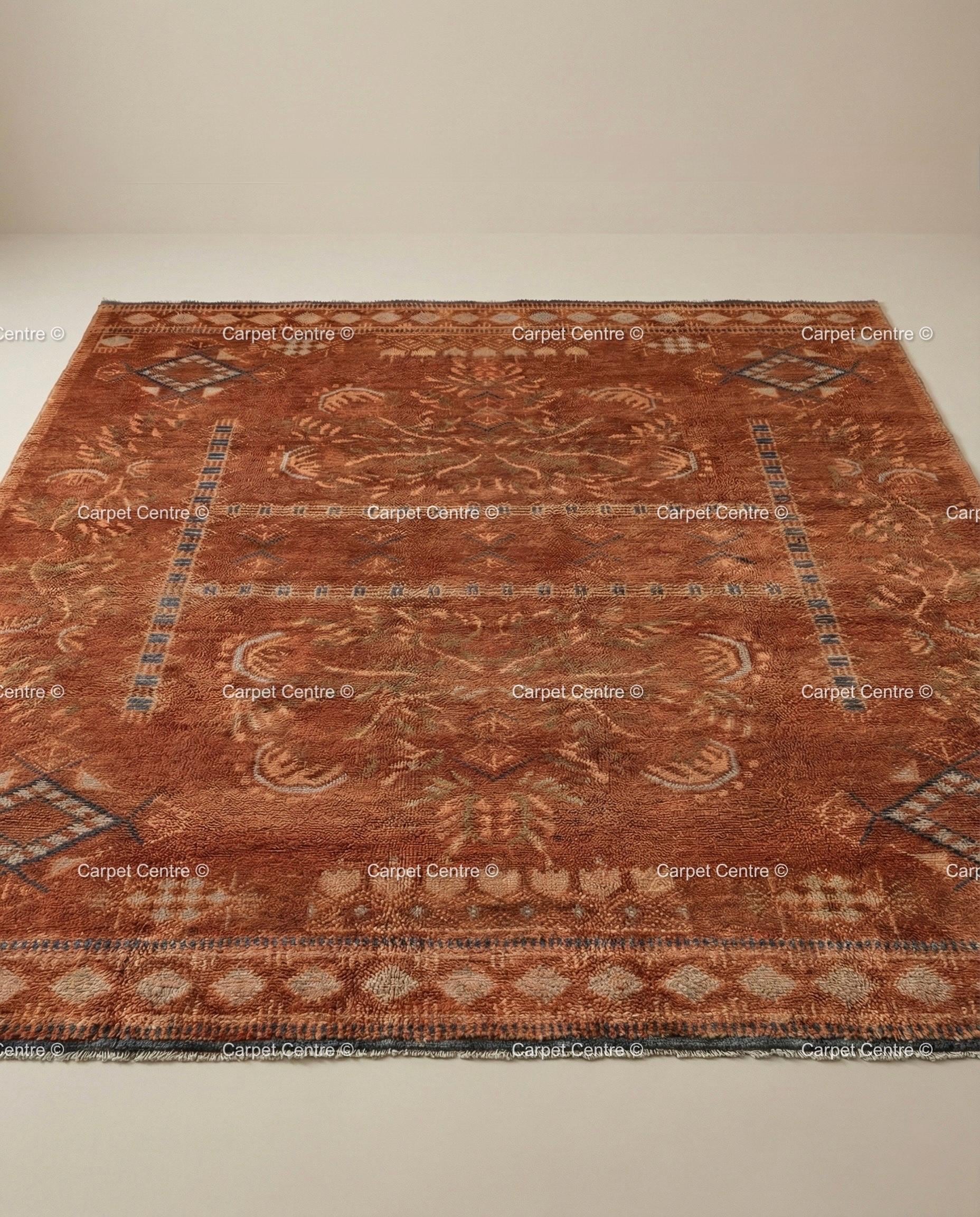 Rust 8x10 Rug Hand Knotted Oushak Rug 8x10 – Terracotta Rust Wool Pile Turkish ...