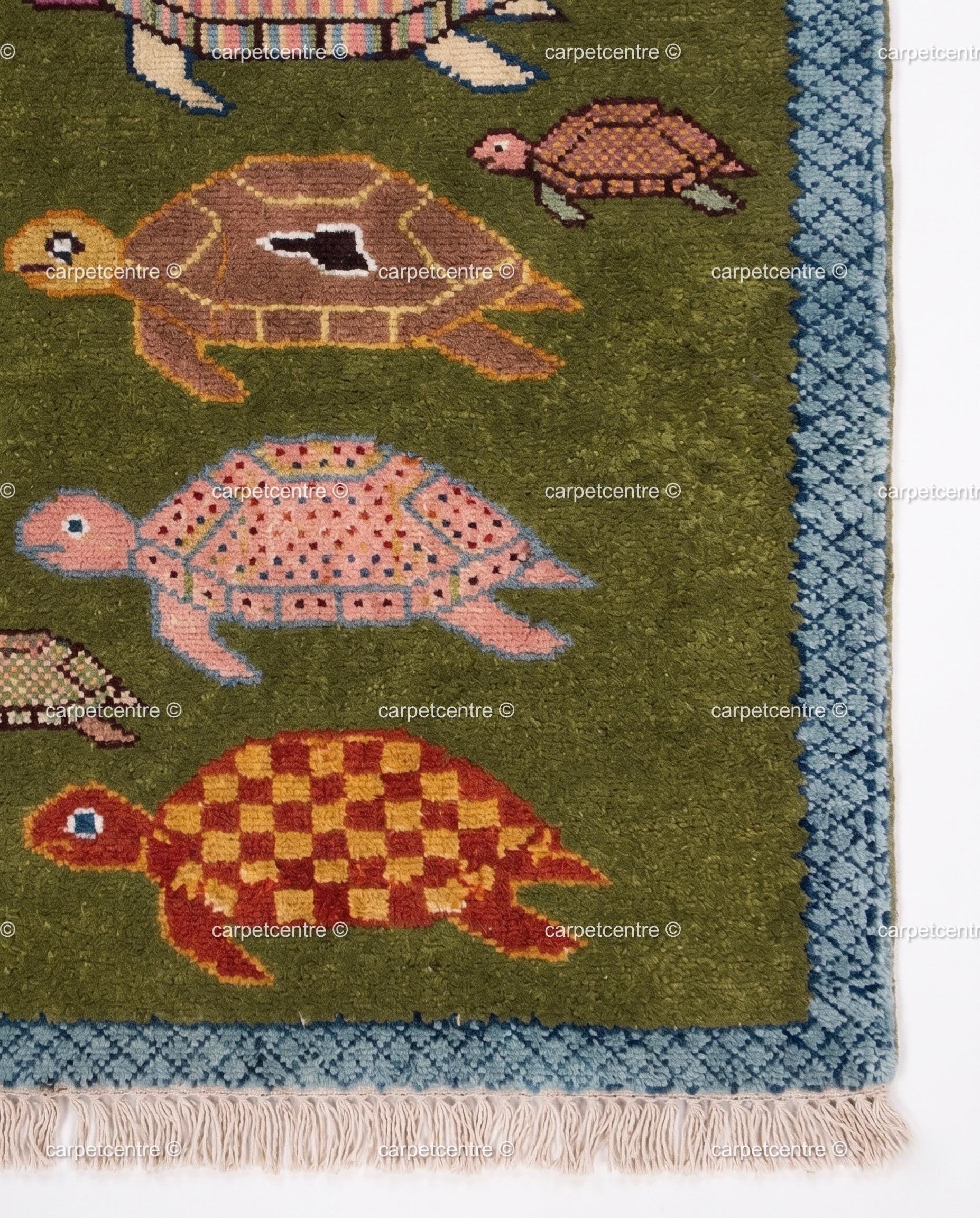 Tortoise Shell Rug Handmade Wool Turtle Runner Rug – Olive Green Tortoise Design Hallway ...
