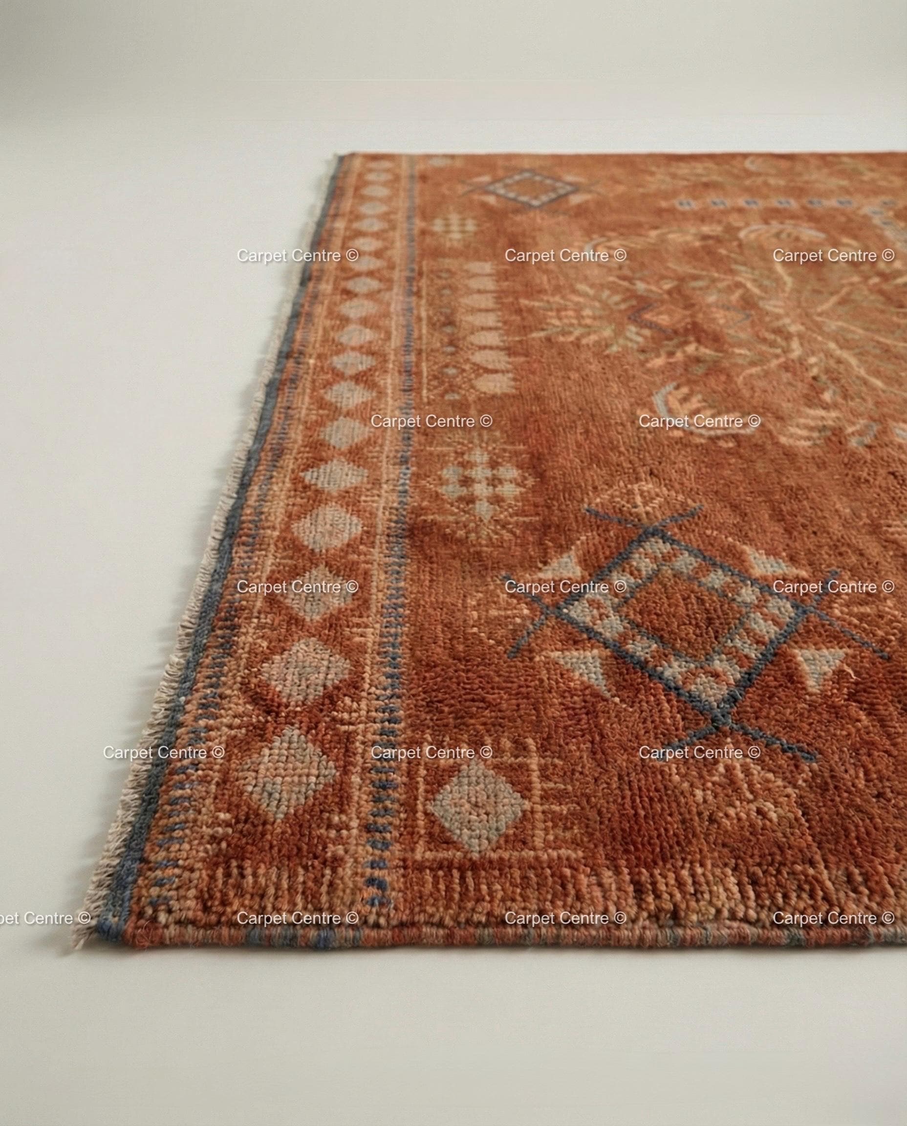 Hand Knotted Oushak Rug 8x10 – Terracotta Rust Wool Pile Turkish ...