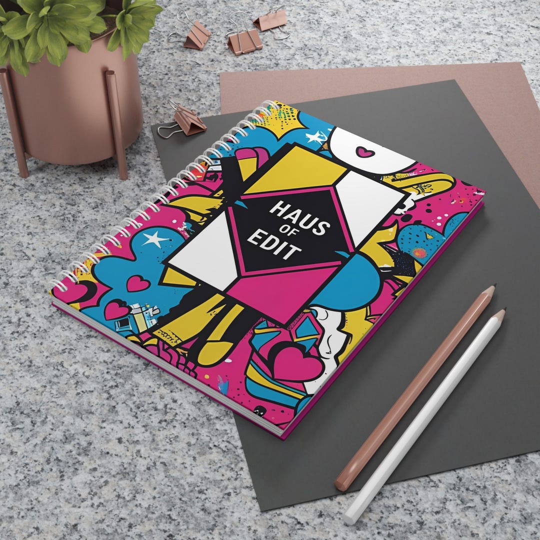 Pop Art Spiral Notebook, Colorful Journal, Funky Notepad, Retro Diary ...