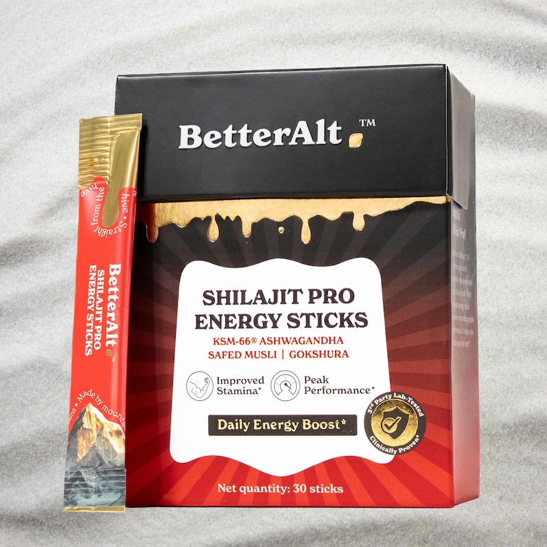 Shilajit Pro Honey Energy Sticks: KSM-66 Ashwagandha Wellness Blend image 1