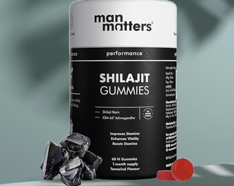 Gomitas Shilajit Ashwagandha: Resistencia y energía - Sabor a tamarindo, 60 unidades