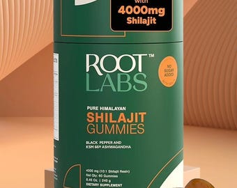 Gomitas Shilajit del Himalaya con Ashwagandha y ácido fúlvico, 60 unidades