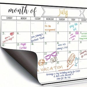 Magnetische koelkastkalender, praktische kalender, voor keukenorganisatie, maaltijdplanning, gezinsplanners, herinneringen en notities over koelkast
