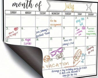 Magnetic Fridge Calendar: Dry Erase Whiteboard for Meal Planning