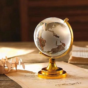 Plastic Decoration Object, Globe Design Decoration Craft For Home Best Gifts Birthday Graduation, Crystal Glass Globe, Vintage Glass Globe