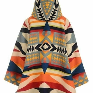 Women’s vibrant multi-color hooded fleece jacket, Yellowstone Beth Dutton style