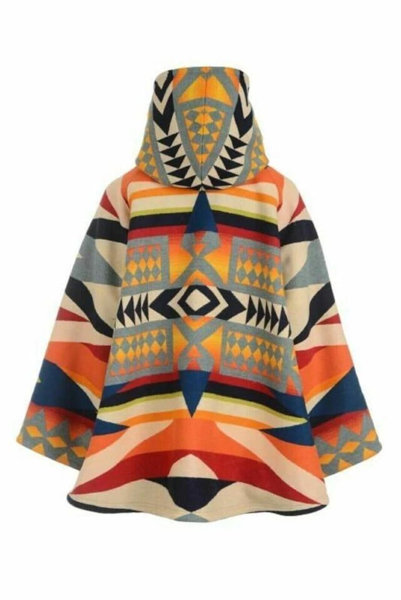 Women’s vibrant multi-color hooded fleece jacket, Yellowstone Beth Dutton style