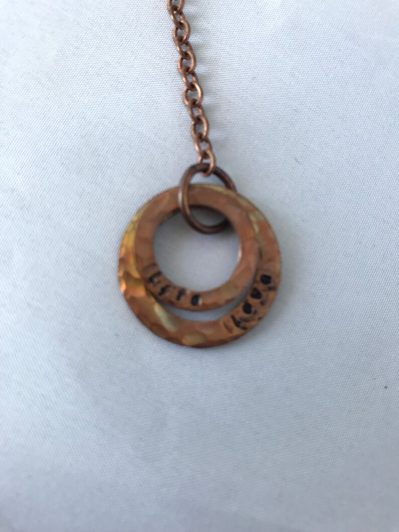 Love Y stamped copper necklace