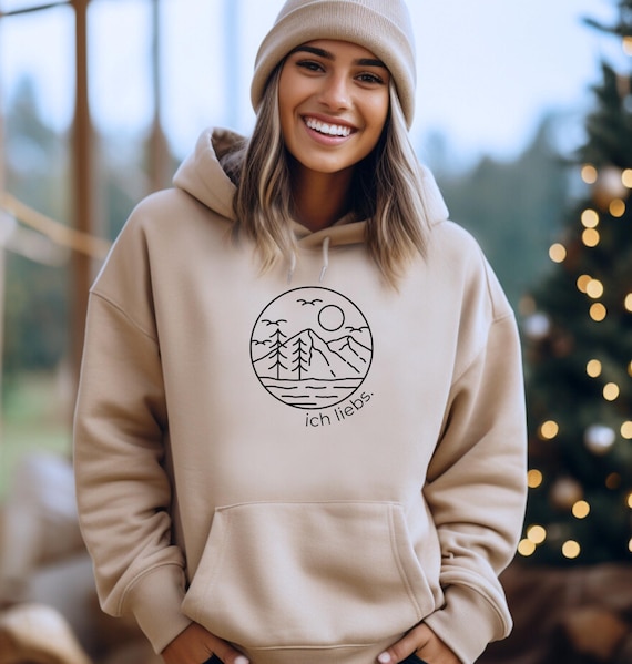 Ich Liebs ,Berge Hoodie,Wander Hoodie Damen,Geschenk für Wanderer,Pullover mit Bergmotiv,Hoodie Berge,Wander Pullover,Pullover für Frauen,