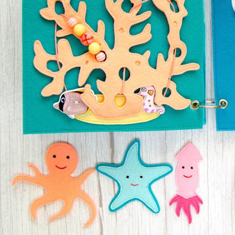 Threadling Creatures Coral, Under the Sea, Quiet Book Page, PDF+SVG Pattern and Instructions ...