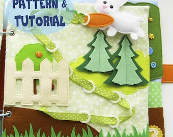 Rabbit lacing page for quiet book 20x20cm, Pattern and Tutorial, PDF+SVG files
