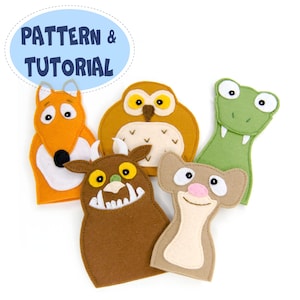 Finger puppets, PDF+SVG Pattern and Instructions, Sewing DIY, Gifts for Toddlers