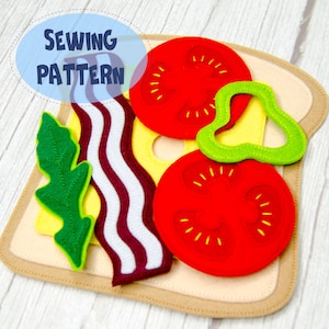 Ensemble de jouets pour sandwich en feutre, patron de couture PDF + SVG