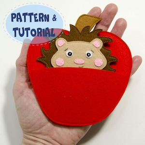 Hedgehog in the Apple house, Sewing PDF Pattern and Instructions, SVG file