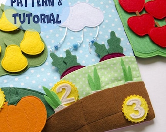 Quiet book page, Vegetables and Garden, Pattern and Tutorial, SVG files