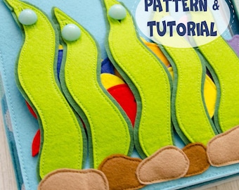 Quiet book page, Under the sea, Seaweed page, PDF+SVG Pattern and Instructions, 2 sizes