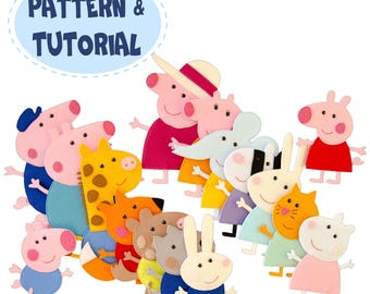Peppa Pig familj filt sömnadsmönster (PDF+SVG) och instruktioner