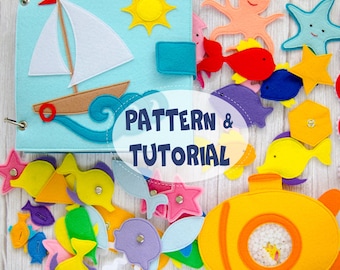 Under the Sea Quiet Book, Sewing Pattern and Instructions, PDF + SVG