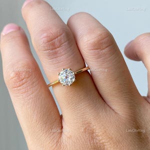 1.25CT Old European Cut Lab Grown Engagement Ring Solitaire Ring Wedding Ring Promise Ring Gift For Her Anniversary Golden Ring
