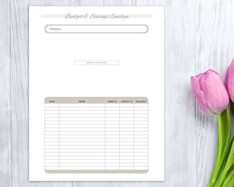 Budget Worksheet, Annual Bill Calendar, and Budget Savings Envelope, printable image 4