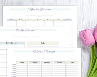 Monthly, Weekly, and Daily Planner, printable